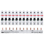 ABB S201-B16 Leitungsschutzschalter Set 12x 16A + Phasenschiene PS3/12 für die Elektroinstallation