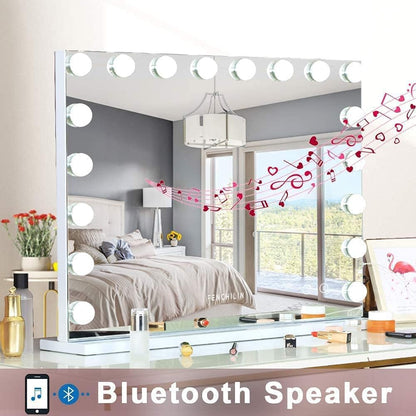 FENCHILIN Bluetooth Schminkspiegel Hollywood Kosmetikspiegel – 80x58