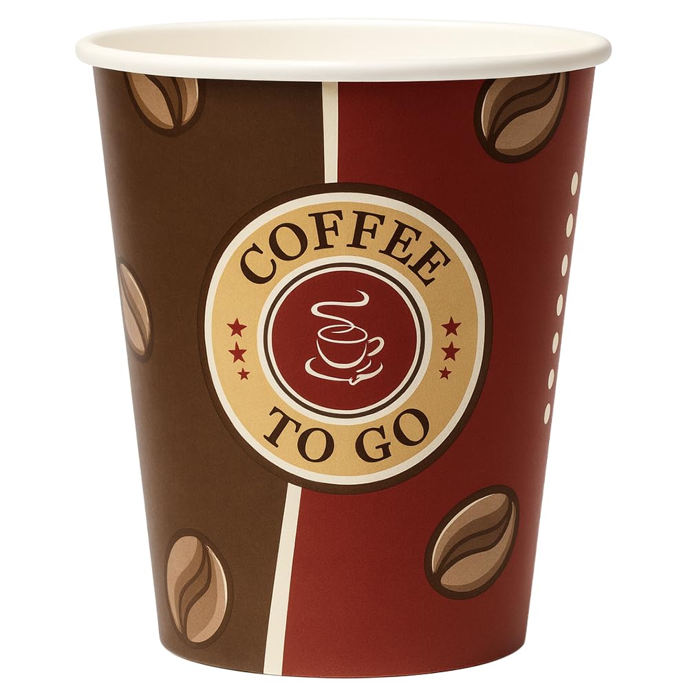 FALAMBI Pappbecher 200 ml, Coffee to go, Einwegbecher, 1000 Stück – Papierbecher für Heiss- und Kaltgetränke