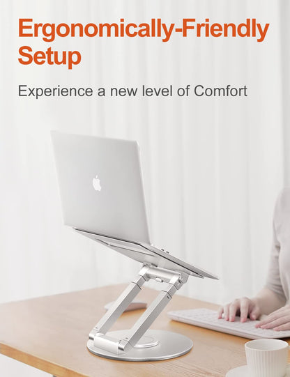 Laptop Ständer Ergonomisch Höhenverstellbar 360° Drehbar - Silber