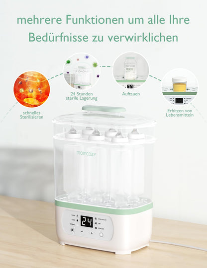 Momcozy Dampfsterilisator für Babyflaschen 3-in-1 mit Trocknung