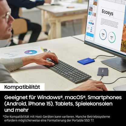 Samsung Portable SSD T7 - Externe SSD 4 TB Grau USB 3.2