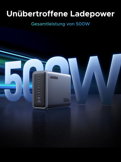 UGREEN Nexode 500W USB C Ladestation 6-Port GaN Netzteil