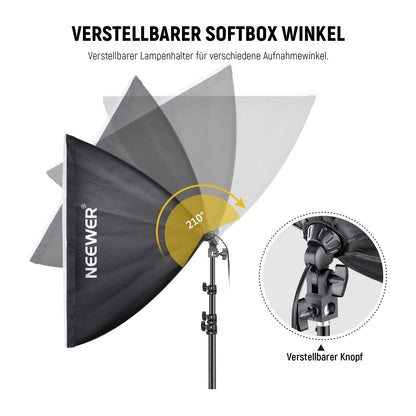 NEEWER Softbox Beleuchtung Set Fotostudio Licht – 2er-Set 700W 5500K