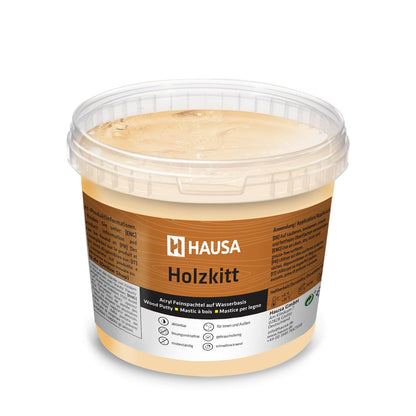 HAUSA Holzkitt Holzspachtelmasse für Reparaturen - 5 kg Kiefer Hell
