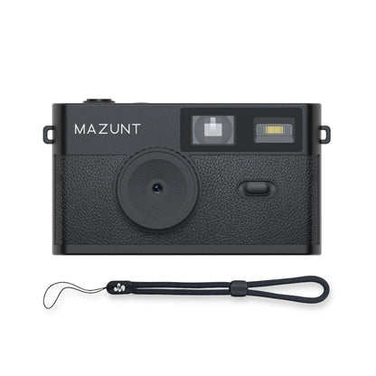 MAZUNT Retro Digitalkamera MAZ25, 12 MP, bildschirmfrei, schwarz – Kamera im Retro-Design für digitale Fotos