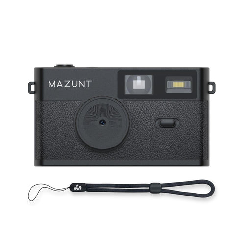 MAZUNT Retro Digitalkamera MAZ25, 12 MP, bildschirmfrei, schwarz – Kamera im Retro-Design für digitale Fotos