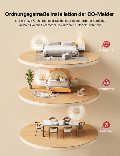 X-Sense Kohlenmonoxid-Melder XC0C-SR, 10-Jahres-Sensor, 2 Stück