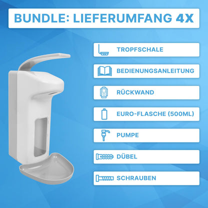 ARNOMED Kunststoff Eurospender Wandmontage 500ml - Weiss
