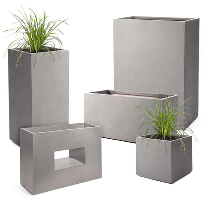 Pflanzwerk® Tower Pflanzkübel Grau 60x28x28cm - Frostbeständig