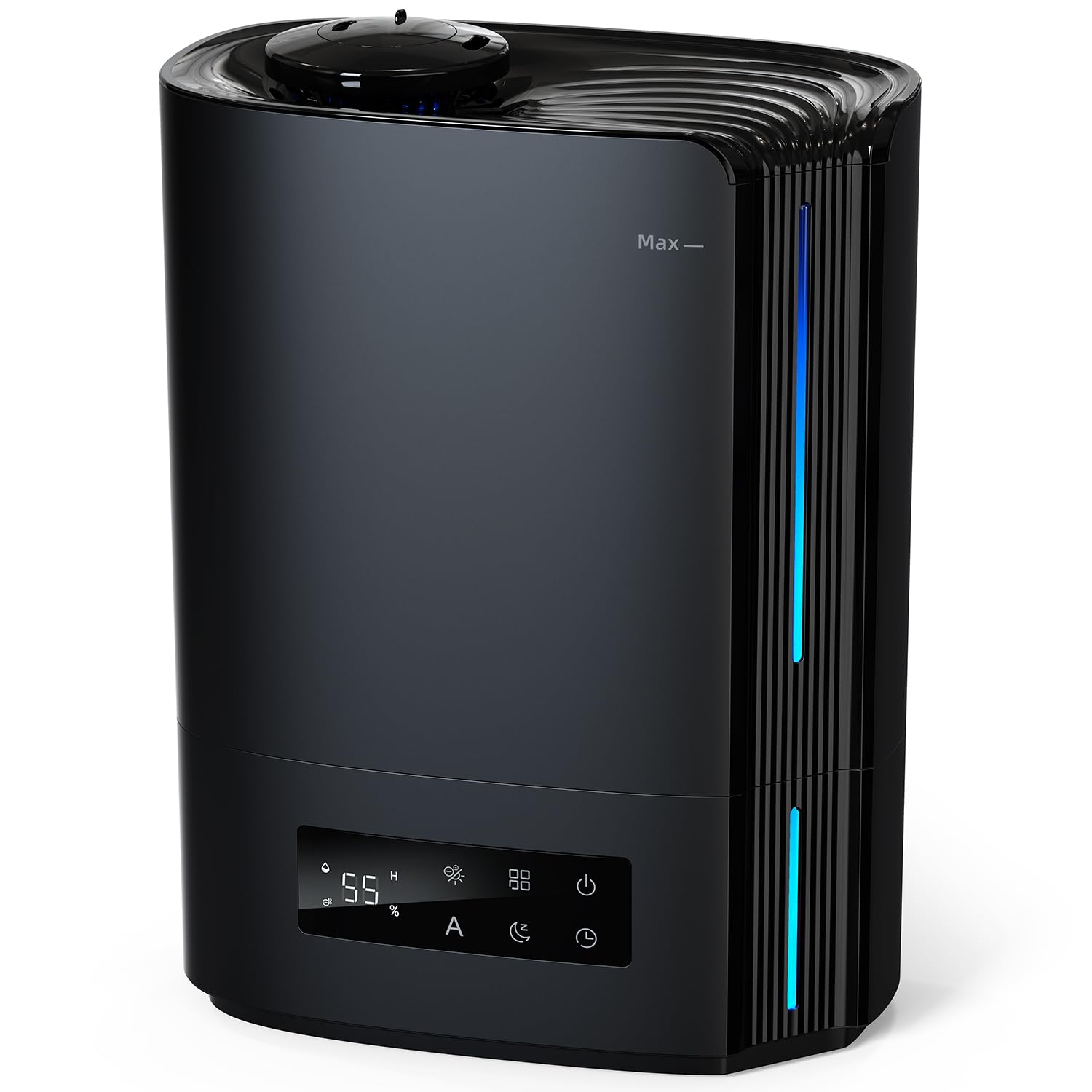 AROEVE DH-JS07 Luftbefeuchter 6L Ultraschall Top-Fill Schwarz, Raumbefeuchter mit zwei 360-Grad-Drehdüsen