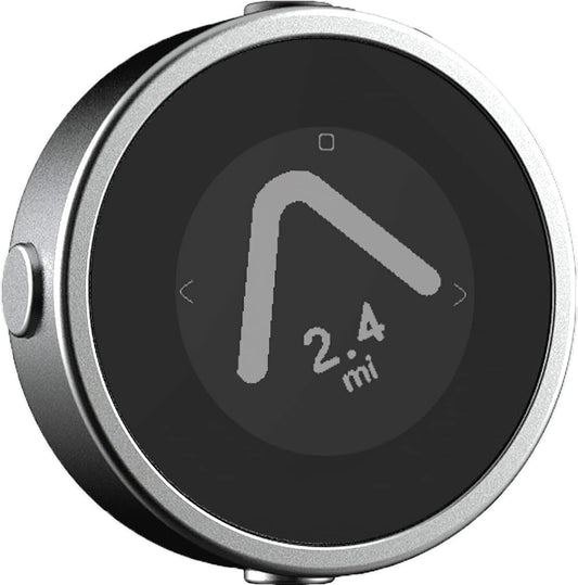 BEELINE Motorrad GPS Computer Navigationssystem - Silber. Kompaktes, rundes Gerät zur präzisen Motorrad-Routenführung.