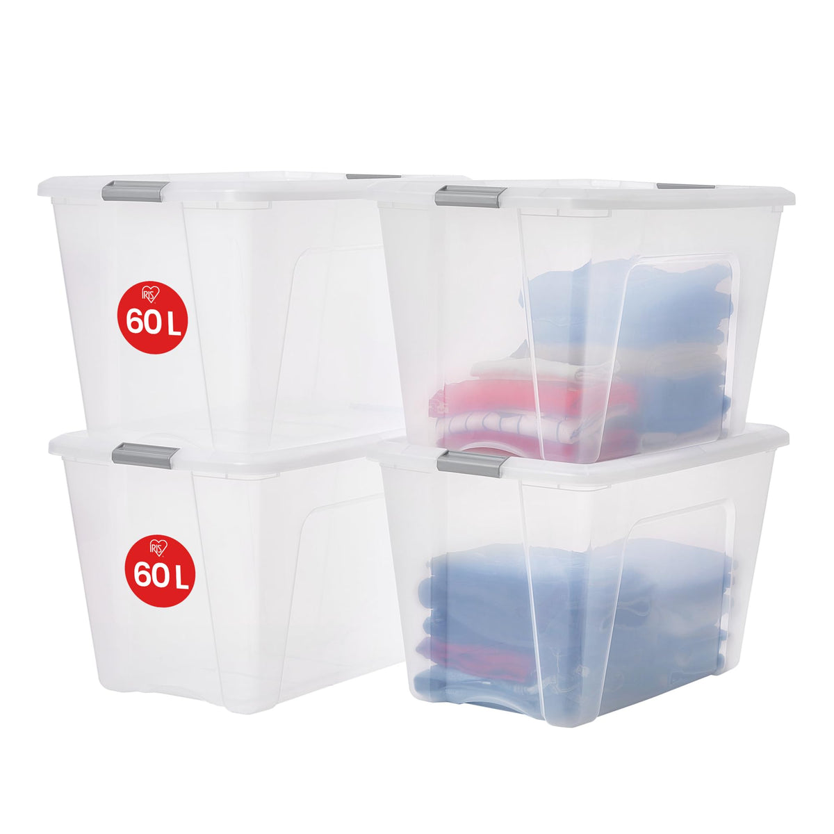 Iris Ohyama Aufbewahrungsboxen NTB-60 60L 4er-Set –