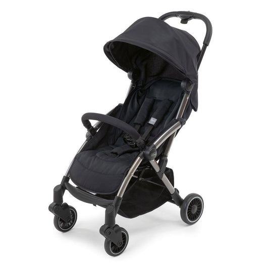 Chicco Cheerio Baby Buggy, ein kompakter, faltbarer Kinderwagen. Er dient dem Transport von Babys und Kleinkindern von 0-15 kg.