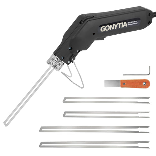 GONYTIA Styroporschneider Styrocutter 190W mit 4 Klingen 150/200 mm – Handschneider mit Edelstahlklingen