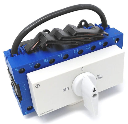 Kraus & Naimer KA63B T904 VE2 Umschalter 4-polig 63A Netz-0-Notstrom. Robuster Drehschalter für Netz-0-Notstrom.