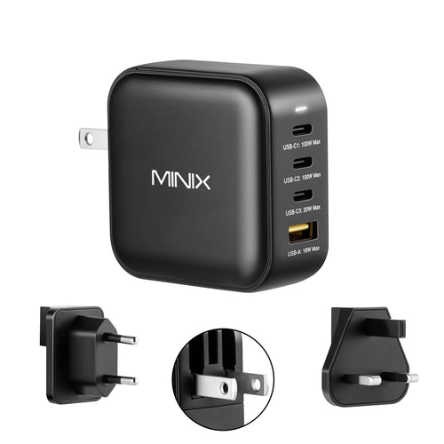 MINIX NEO P3 USB C GaN Wandladegerät - 100W 4-Ports
