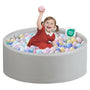 Zedachica Bällebad Baby 90x30 cm Schaumstoff rund grau ohne Bälle mit Reissverschluss