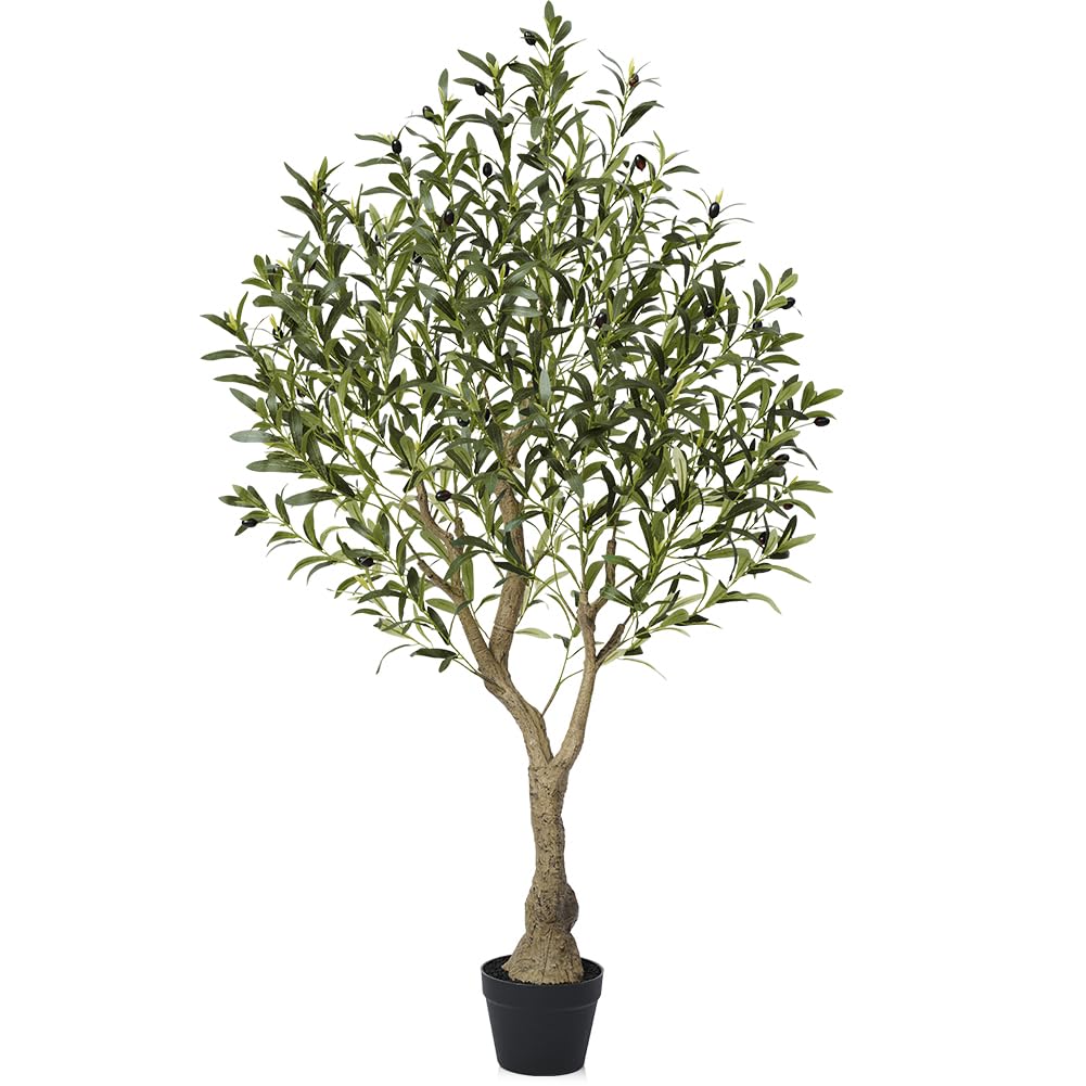 VeriNatural Künstlicher Olivenbaum 150 cm, Kunstpflanze mit Topf