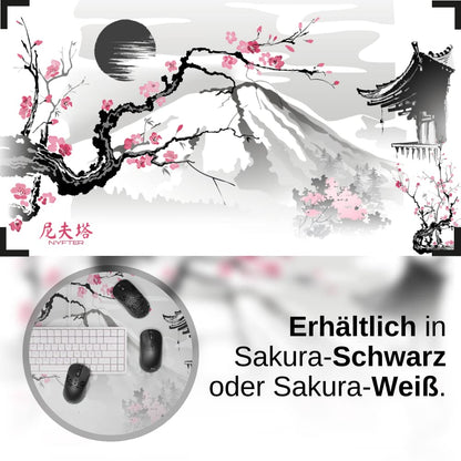 Nyfter Fuji Gaming Mauspad 3XL - Sakura Weiss 1200x600mm