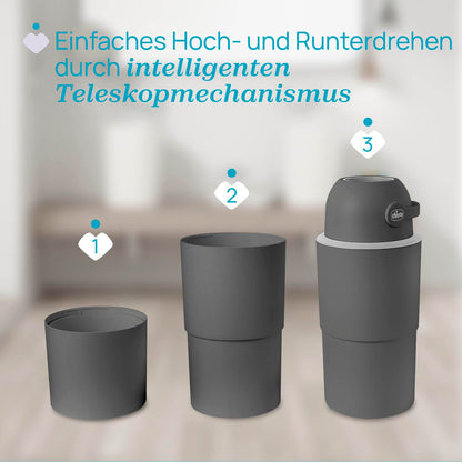 Chicco Windeleimer XL Geruchskontrolle Kompakt – Ohne Kassetten, Grau