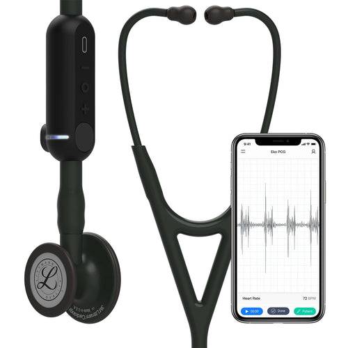 3M Littmann CORE Digital-Stethoskop 8490, schwarz, 69 cm. Zur digitalen Auskultation von Herz-, Lungen- und Körpergeräuschen.