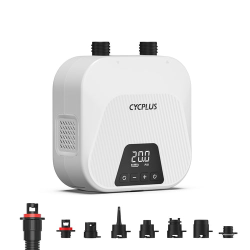 CYCPLUS D14PRO SUP-Luftpumpe 20 PSI, Akku, Dual Stage, Auto-Off mit LED-Display und flexiblem Schlauch