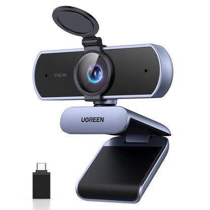 UGREEN FineCam Lite 4K Webcam mit Mikrofon und Objektivabdeckung, Montage an Monitor oder Stativ