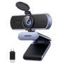 UGREEN FineCam Lite 4K Webcam mit Mikrofon und Objektivabdeckung, Montage an Monitor oder Stativ