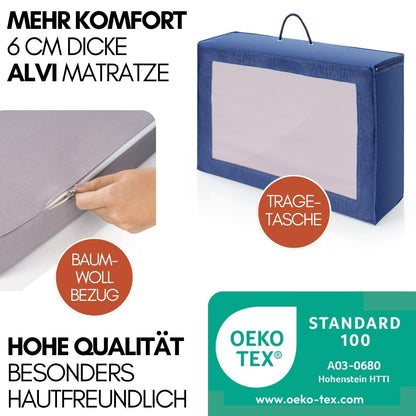 hauck Dream n Play Plus faltbares Baby Reisebett Set - Dusty Blue