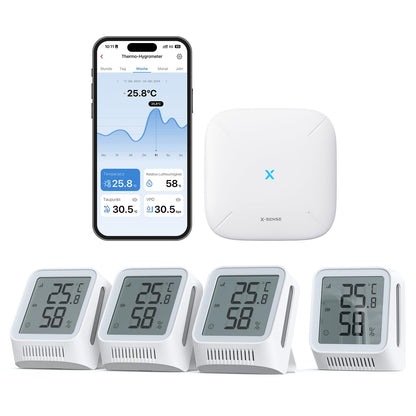 X-Sense WLAN Thermo-Hygrometer STH0A41 für innen mit Basisstation
