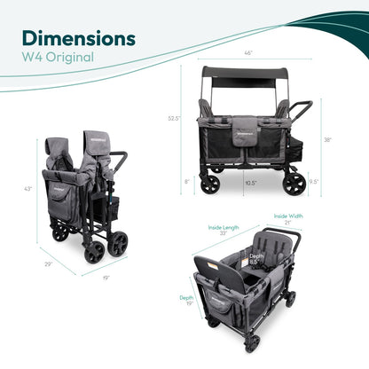 WONDERFOLD W4 Original 4-Sitzer Kinderwagen - Grau