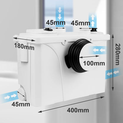 Herrselsam 700W Fäkalien Hebeanlage 4/1 - Schmutzwasserpumpe