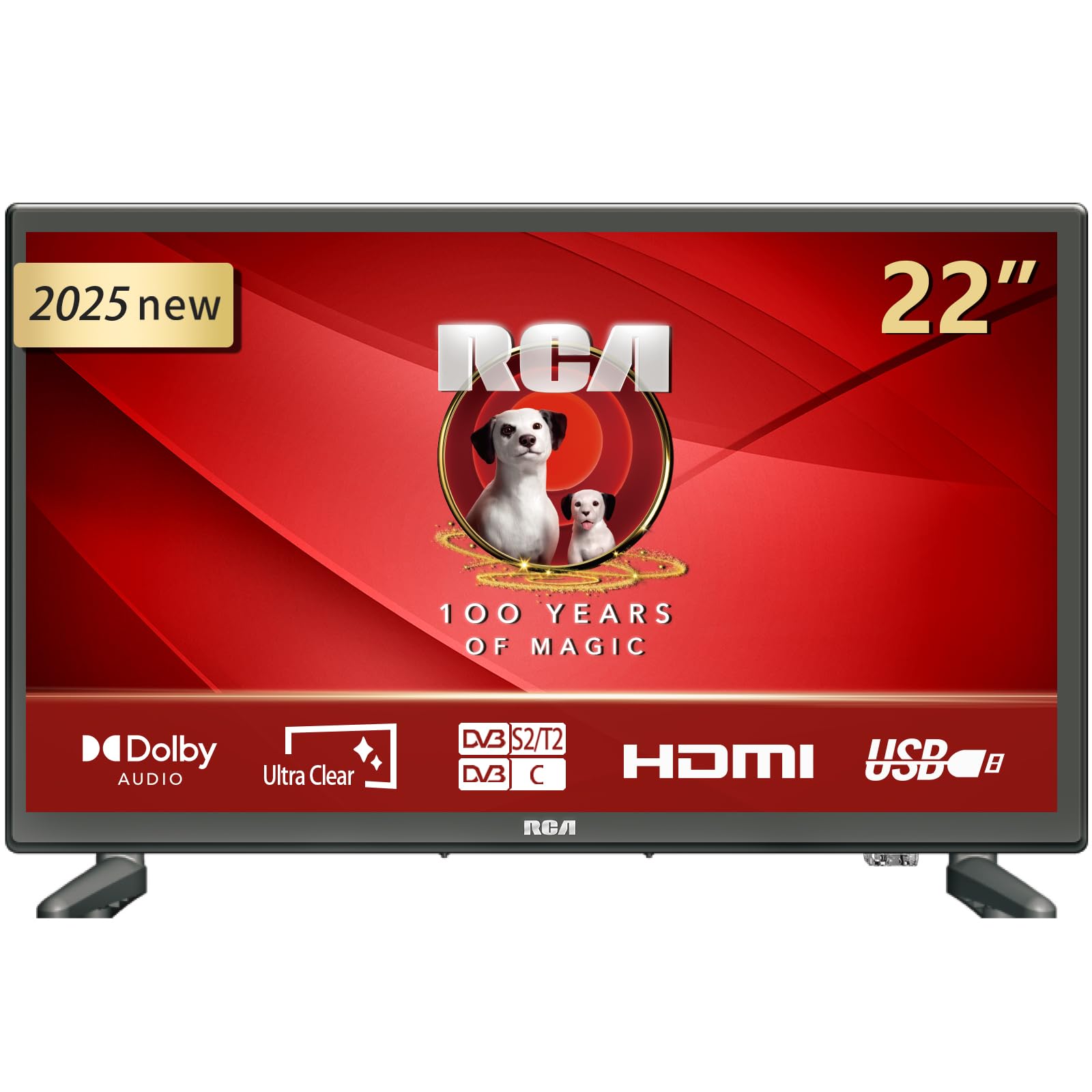RCA E22 Mini Fernseher - 22 Zoll Full HD Triple Tuner: Schwarzer Flachbildschirm. Full HD Empfang mit Triple Tuner.