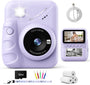 TIATUA Kinderkamera Sofortbildkamera 48MP mit 32 GB Karte, lila, Sofortdruckkamera mit 3-Zoll-Display