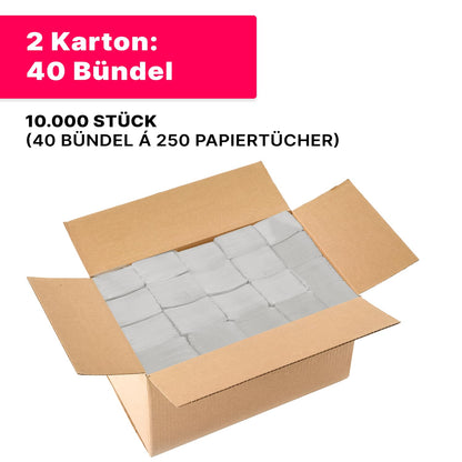 ARNOMED Papierhandtücher ZZ-Falz, 25 x 23 cm, 10000 Stück, 1-lagig