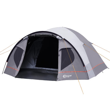 PORTAL Blackout Kuppelzelt für 3-4 Personen mit Vorzelt, 4000 mm, Kuppelform aus 190T Polyester