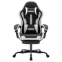 NIONIK Gamer Stuhl Bürostuhl - mit Fussstütze schwarzweiss. Ergonomisch, schwarz-weiss, Fussstütze. Für Gaming/Büro.