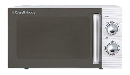 Russell Hobbs RHM1731 Inspire Solo-Mikrowelle, 17 Liter, 700 W, weiss, mit Tür in Spiegeloptik und Drehreglern