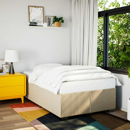 vidaXL Polsterbett Doppelbett Creme 120x200cm Stoff