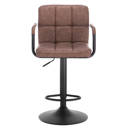 WOLTU Barhocker Barstuhl 2er Set – Dunkelbraun Kunstleder