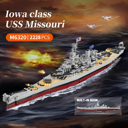 MISINI M6320 USS Missouri Klemmbausteine Schlachtschiff, 2228 Teile