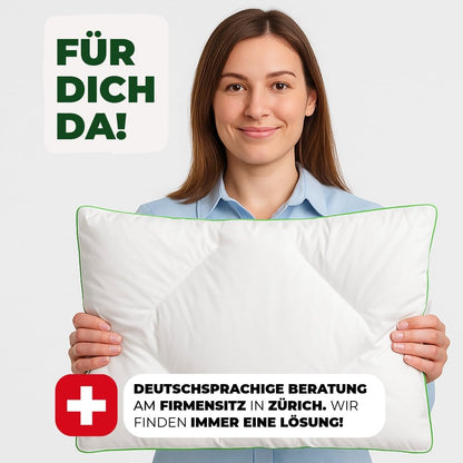 Welldora Kinderkissen 40x60 cm – flach, Baumwollbezug, ab 1 Jahr