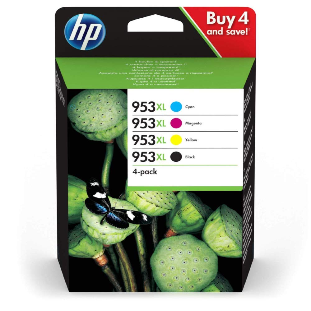 HP 953XL Multipack Druckerpatronen Schwarz, Cyan, Magenta, Gelb – 4er-Pack Tintenpatronen