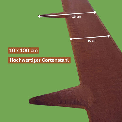 Rori Rasenkante Cortenstahl 10 m, 10 cm Höhe, abgerundete Oberseite
