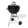 Weber Bar-B-Kettle Holzkohlegrill 47 cm mit Thermometer schwarz, Kugelgrill mit Deckel und Dreibein-Ständer auf Rädern