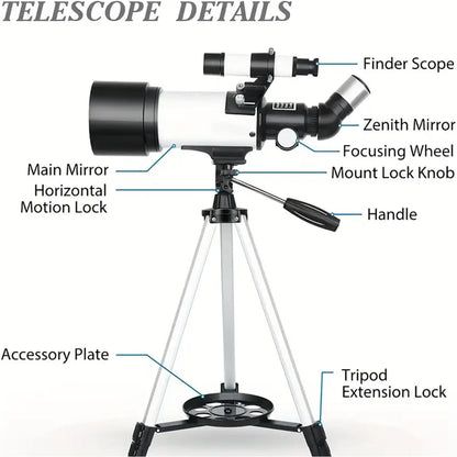 Misilmp Astronomie Refraktor Teleskop 70/400mm – Weiss