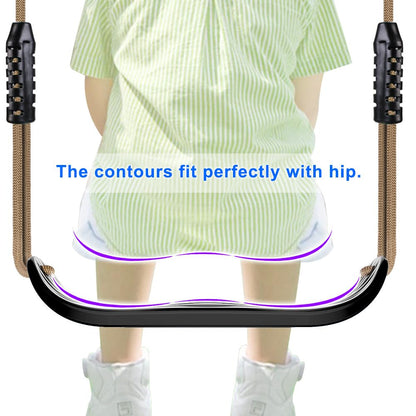 SELEWARE Kunststoff-Schaukelsitz Baumschaukel-Set – Schwarz 2er-Pack