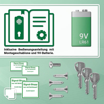 TMS PRO SHOP Türwächter ABUS Zylinderschloss verschiedenschliessend grün