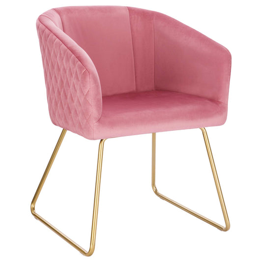 WOLTU Esszimmerstuhl BH271rs-1 – Rosa Samt, Gold Beine. Stuhl zur Nutzung an Esstischen.